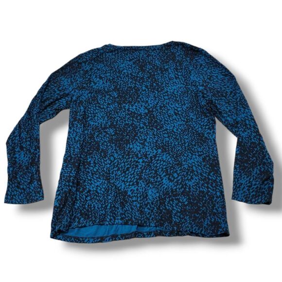 Chico's Top Size Large Womens Blouse Long Sleeve Casual Top Stretch Animal Print - Picture 3 of 5